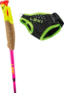 Bețe pentru trail running Leki  Ultratrail FX.One Superlite, neonpink-neonyellow-naturalcarbon 105 cm