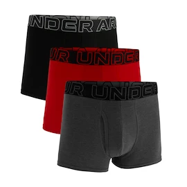 Boxeri pentru bărbați Under Armour Perf Cotton Solid 3in 3Pack Castlerock Heather