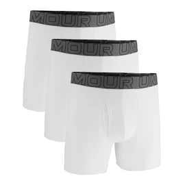 Boxeri pentru bărbați Under Armour Perf Cotton Solid 6in 3Pack White