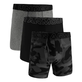 Boxeri pentru bărbați Under Armour Perf Tech Print 6in 3Pack Black