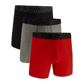 Boxeri pentru bărbați Under Armour Perf Tech Solid 6in 3Pack Red