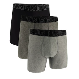Boxeri pentru bărbați Under Armour Perf Tech Solid 6in 3Pack Steel Heather