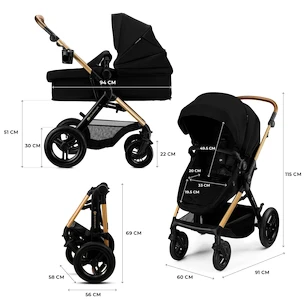 Cărucior de oraș Kinderkraft Moov 2 XL Pure Black