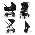 Cărucior de oraș Kinderkraft Newly 3In1 Classic Black + Mink Pro
