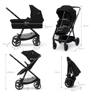 Cărucior de oraș Kinderkraft Newly 3In1 Classic Black + Mink Pro