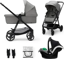 Cărucior de oraș Kinderkraft Newly 3In1 Moonlight Grey + Mink Pro