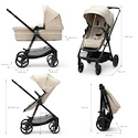 Cărucior de oraș Kinderkraft Newly 3In1 Sand Beige + Mink Pro