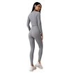 Colanți pentru femei GymBeam  FLO Ribbed Leggings Grey