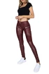 Colanți pentru femei Hugz Jeans  Wine Faux Leather Biker Mid Waist