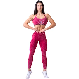 Colanți pentru femei Nebbia NEBBIA x OLYMPIA Washed High Waisted Leggings LEGACY 777 red