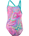 Costum de baie pentru fete Speedo  Orbit Groove Allover Thinstrap Crossback