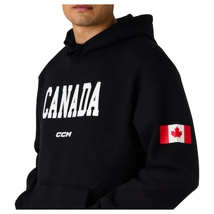 Hanorac pentru bărbați CCM  Flag Hood Team CAN Black