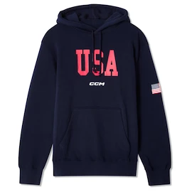 Hanorac pentru bărbați CCM Flag Hood Team USA Navy
