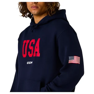 Hanorac pentru bărbați CCM  Flag Hood Team USA Navy