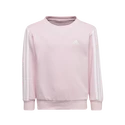 Hanorac pentru copii adidas  Essentials 3-Stripes Crew Neck Clear Pink 128 cm
