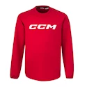 Hanorac pentru copii CCM  LOCKER ROOM FLEECE CREW Red XL