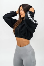 Hanorac pentru femei Nebbia ICONIC Cropped Zip-Up Hoodie 254 black