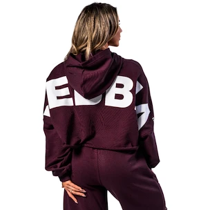 Hanorac pentru femei Nebbia STRONG BEAUTY Oversized Hoodie OWN YOUR POWER 433 dark red