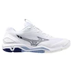 Încălțăminte de sală pentru bărbați Mizuno  Wave STEALTH 6 White/Bellwether Blue  EUR 40,5