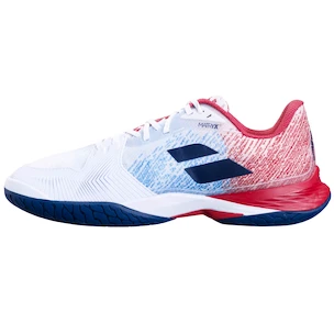 Încălțăminte de tenis pentru bărbați Babolat  Mach 3 AC Men Wide White/Estate Blue  EUR 42,5