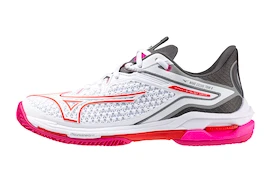 Încercat - Încălțăminte de tenis pentru femei Mizuno Wave Exceed TOUR 6 CC White/Radiant Red/Quiet Shade EUR 42