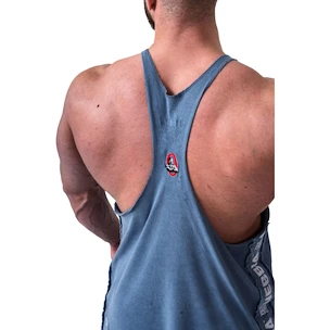 Maiou pentru bărbați Nebbia NEBBIA x OLYMPIA Washed Muscle Back Stringer GOLDEN AGE 791 blue