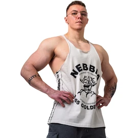 Maiou pentru bărbați Nebbia NEBBIA x OLYMPIA Washed Muscle Back Stringer GOLDEN AGE 791 light grey
