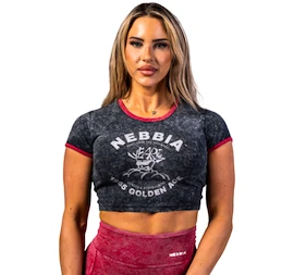 Maiou pentru femei Nebbia NEBBIA x OLYMPIA Washed Crop Top GOLDEN AGE 782 black