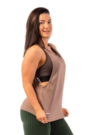 Maiou pentru femei Nebbia Sleeveless Loose Cross Back Tank Top "Feeling Good" 419 Brown
