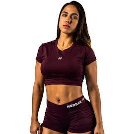 Maiou pentru femei Nebbia STRONG BEAUTY Open-back Cropped Top 430 dark red
