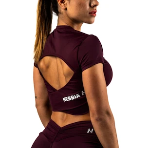 Maiou pentru femei Nebbia STRONG BEAUTY Open-back Cropped Top 430 dark red