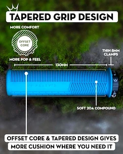 Mânere de ghidon PEATY'S  Monarch knurl thin slate (pgm-knl-thn-slt-20)