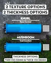 Mânere de ghidon PEATY'S  Monarch knurl thin turquoise (pgm-knl-thn-trq-20)
