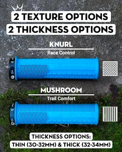Mânere de ghidon PEATY'S  Monarch mushroom thick turquoise (pgm-msh-thk-trq-20)