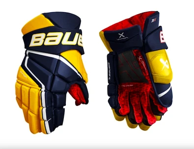 Mănuși de hochei Bauer Vapor 3X Navy/Gold Senior 15 inci