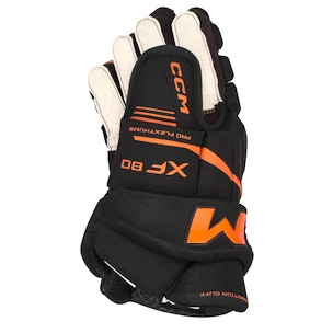 Mănuși de hochei CCM Tacks XF 80 Black/Orange Senior 15 inci
