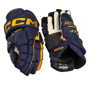 Mănuși de hochei CCM Tacks XF Navy/Sunflower Senior 15 inci