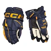 Mănuși de hochei CCM Tacks XF Navy/Sunflower Senior 15 inci