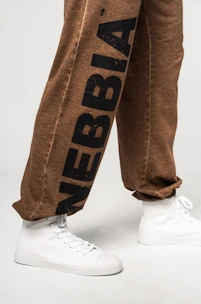 Pantaloni de trening pentru bărbați Nebbia  Washed-off Gym Sweatpants Baggy Style GYM BRO 373 Ligth Brown