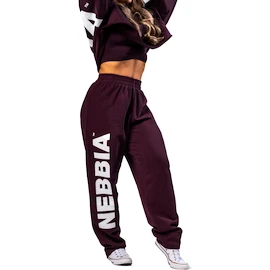 Pantaloni de trening pentru femei Nebbia STRONG BEAUTY Loose-Fit Baggy Pants BOYFRIEND STYLE 432 dark red