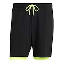 Pantaloni scurți pentru bărbați adidas  Club 2In1 Short Black/Lucid Lemon XL