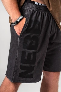 Pantaloni scurți pentru bărbați Nebbia  Washed-off Gym Sweatshorts NO BS Black L