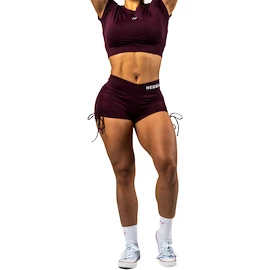 Pantaloni scurți pentru femei Nebbia STRONG BEAUTY Lace-Up Sculpting Shorts OWN YOUR POWER 429 dark red