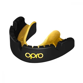 Protecție pentru dinți Opro GOLD BRACES Black/Gold Senior