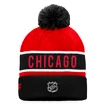 Șepci de iarnă Fanatics  Authentic Pro Game & Train Cuffed Pom Knit Chicago Blackhawks