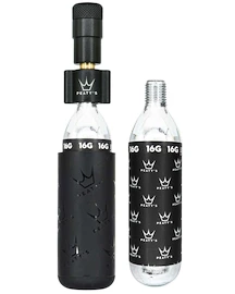 Set cap de umflare CO2 cu cartușe PEATY'S Road & gravel (16g) - black (ppr-hti-rag-blk-12)