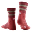 Șosete de compresie pentru femei CEP  80s Mid Cut Berry/Sand