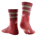 Șosete de compresie pentru femei CEP  80s Mid Cut Berry/Sand