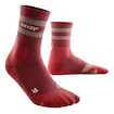 Șosete de compresie pentru femei CEP  80s Mid Cut Berry/Sand  II