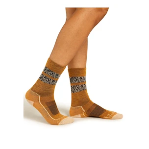 Șosete pentru femei Icebreaker Merino Hike+ Light Crew Natural Summit Ray/Sunstone/Black